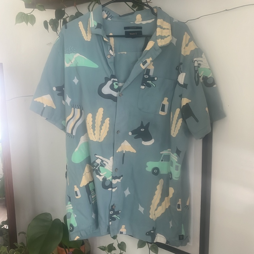 Roark - Gonzo Viaje Camp Shirt - mens size xl - 70% organic cotton / 30% Linen